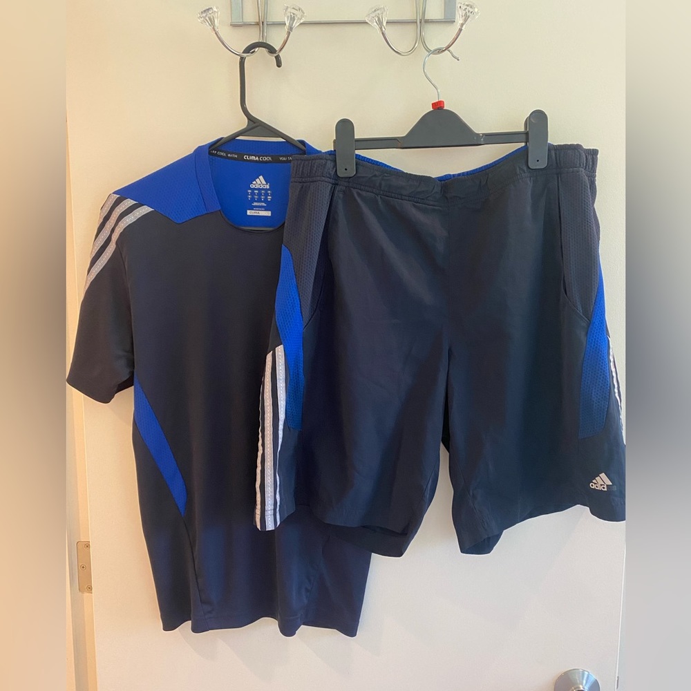 Adidas Matching Set - Men’s 3 Stripe Adidas Shirt + Shorts